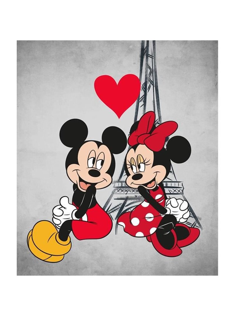 Plaid polaire "Mickey & Minnie" 